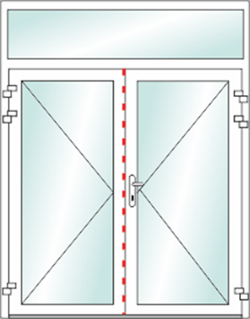 Openslaande deuren naar buiten open met bovenlicht
Stulp of stolpdeuren
Vulling naar uw keuze glas, paneel of deurpaneel